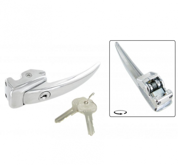 Door handle chrome with lock (each) Beetle 8.1955 until 7.1959 113837205A-Bus-T1